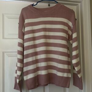 Kirundo white and pink striped sweater! SIZE SMALL